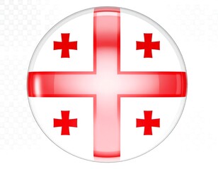 Fototapeta premium Round Georgian flag, glossy design