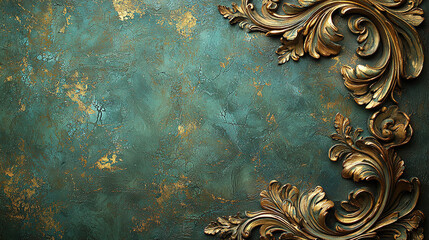 Decorative wall featuring intricate golden patterns on a texture