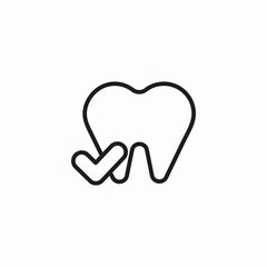 checked healthy tooth icon sign vector