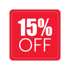 Modern 15% Off Sale Sticker, Special Offer 15% Off Promotional Badge