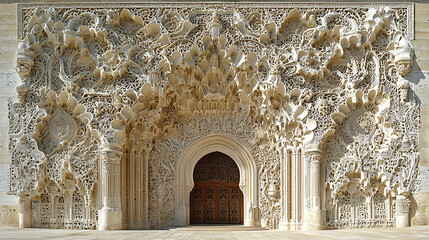 Intricate stone facade of a historic building showcasing detaile