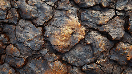 Cracked dry earth surface with shades of brown and orange showca