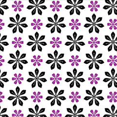 Modern Black and Purple Blooms