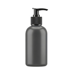 Dark gray pump bottle isolated on transparent background