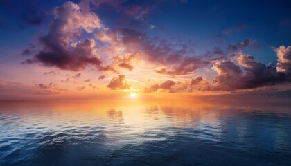 Fototapeta premium Celestial Sunrise Over A Reflective Sea