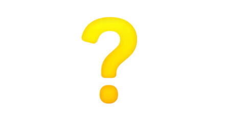 Yellow question mark with transparent background 