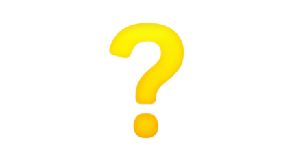 Yellow question mark with transparent background