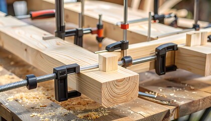 Woodworking Project: Clamps Secure Light Wood Blocks