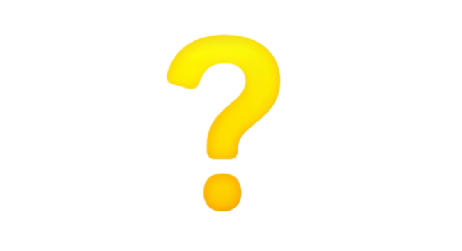 Yellow question mark with transparent background 