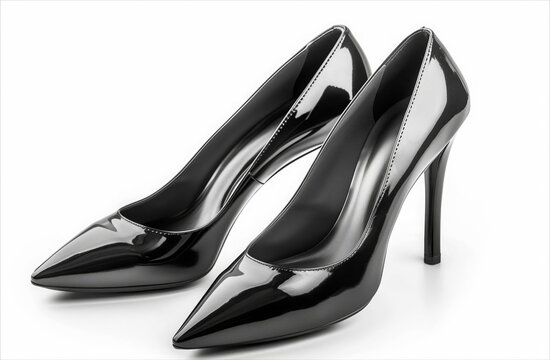 Elegant Black Patent Leather High Heels