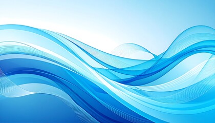 Fototapeta premium Abstract flowing blue waves graphic