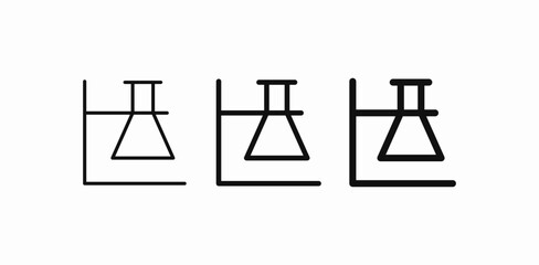 beaker on scale icon sign vector