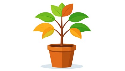 Fototapeta premium Colorful plant in a pot