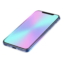 Modern Smartphone Mockup: Pastel Gradient Screen, Isolated, 3D Render