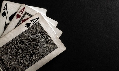 Elegant Playing Cards Displayed on Dark Surface