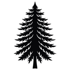 Fototapeta premium pine tree vector icon on white background