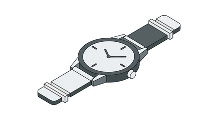 Classic Wristwatch with Dark Gray Strap and White Face.