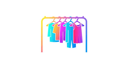 Colorful Clothes Hanging on a Metal Clothing Rack.