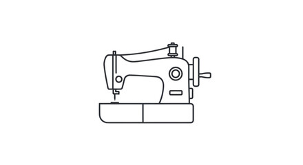 Simple Outline of a Vintage Sewing Machine.