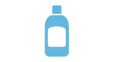 Light Blue Plastic Bottle with Blank Label.