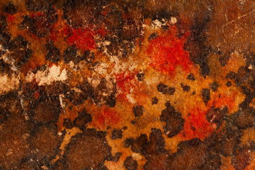 Fototapeta premium An extreme close-up of the cover of an old book, resembling rust on metal
