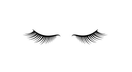 Stylized Black Eyelashes Graphic Element for Beauty and Makeup Design.
