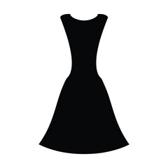 Elegant Silhouette of a Black Dress on a White Background Showing Style