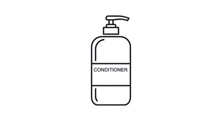 Simple Line Art Illustration of a Conditioner Bottle.
