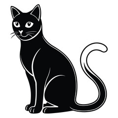 Obraz premium Minimalist vector line art illustration of a black abstract shape with vibrant color accents