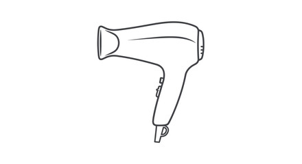 Simple Line Art Illustration of a Hair Dryer.