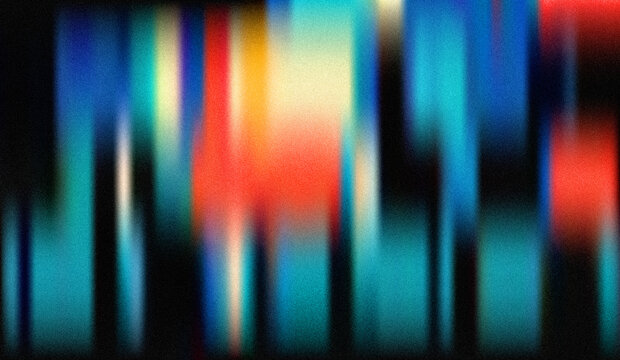 Abstract Teal and Red Vertical Blurred Noise Texture;  Digital Art Background with Grain and Motion Effect.