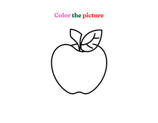 apple outline drawing coloring activity