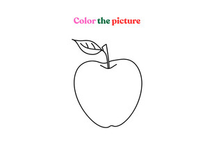 apple outline drawing for coloring activity