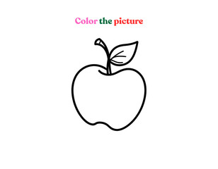 apple outline drawing for coloring activity
