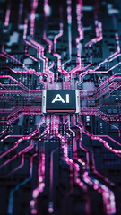 Artificial Intelligence AI Processor on Circuit Board