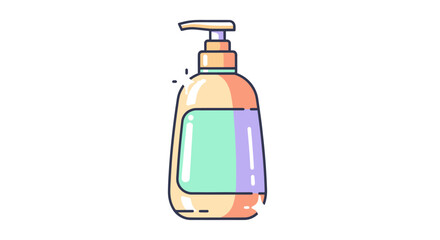 Illustrated Pump Dispenser Bottle for Hand Soap or Lotion with Colorful Label.