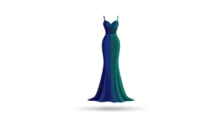 Elegant Deep Blue Mermaid Silhouette Evening Gown with Spaghetti Straps.