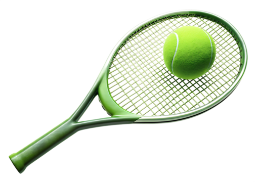 Tennis racket with ball isolated on white background - Powered by Adobe