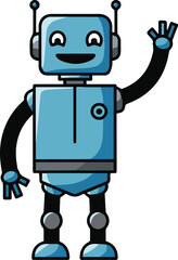 Fototapeta premium Exploring future business and technology, this robot concept connects an abstract lifestyle to people, influencing fashion, city travel, and even nature, all on a simple background