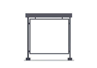 Grayframed white blank sign with base and overhead canopy