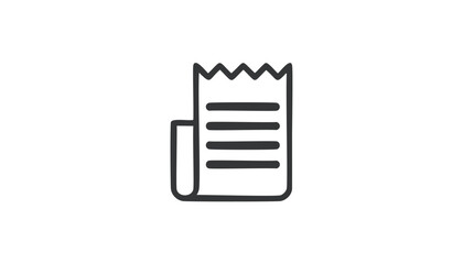 Hand drawn receipt icon with jagged top edge Keywords: receipt, bill, invoice, paper, document