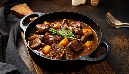 Deer Ragout In A Pan Wild Game Meat
