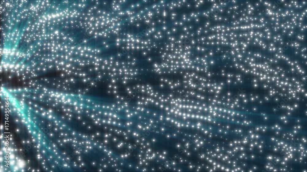 Poster animated background of luminous particles shifting and flowing. perfect for abstract projects requir