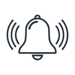 Notification Bell Icon with Sound Waves alert ringing