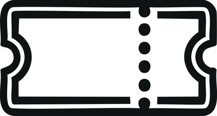 Outline of a Ticket with Perforations and Blank Space