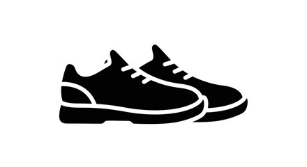 Pair of Black Athletic Shoes Icon.