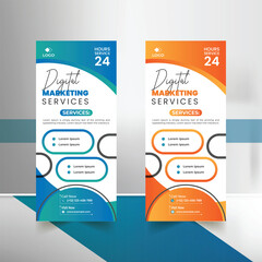 Business rollup banner template, stand cover design for your agency 