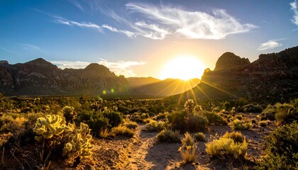 Desert sunset panorama (1)