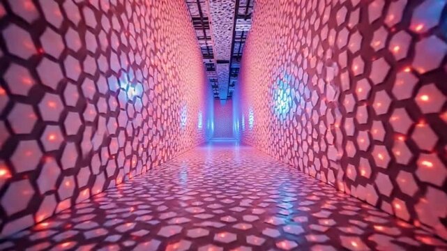 Kaleidoscopic hexagonal patterns for immersive party experiences