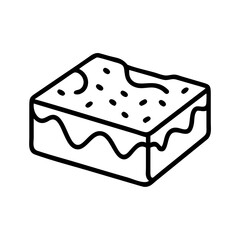 Isolated brownie dessert vector illustration, delicious chocolate cake sweet treat for bakery menu